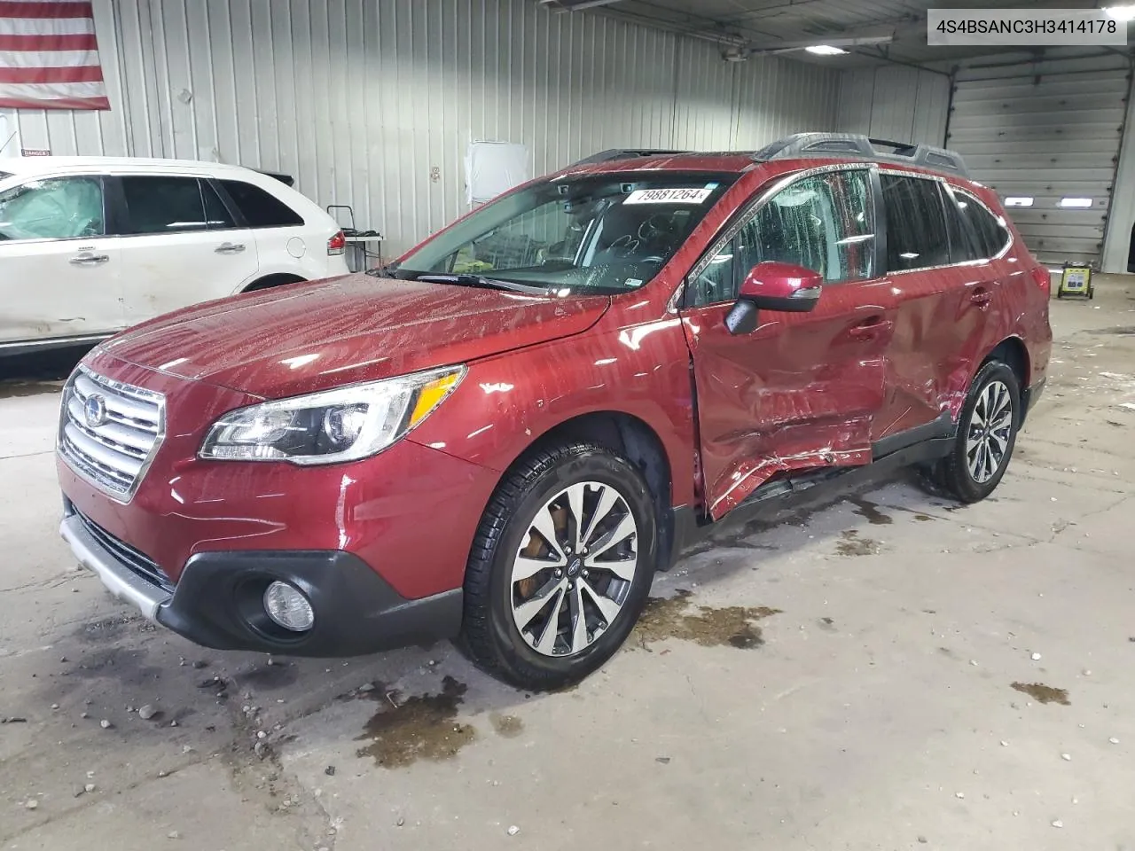 2017 Subaru Outback 2.5I Limited VIN: 4S4BSANC3H3414178 Lot: 79881264