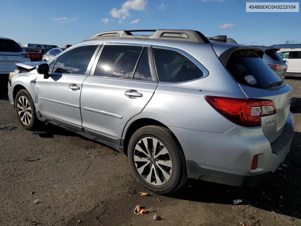 2017 Subaru Outback 3.6R Limited VIN: 4S4BSEKC0H3223104 Lot: 80087484