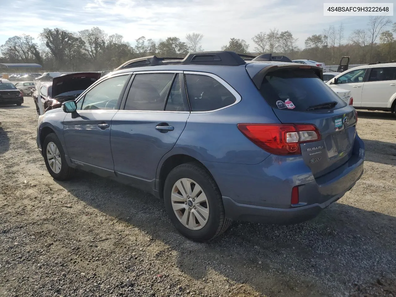 2017 Subaru Outback 2.5I Premium VIN: 4S4BSAFC9H3222648 Lot: 80158834