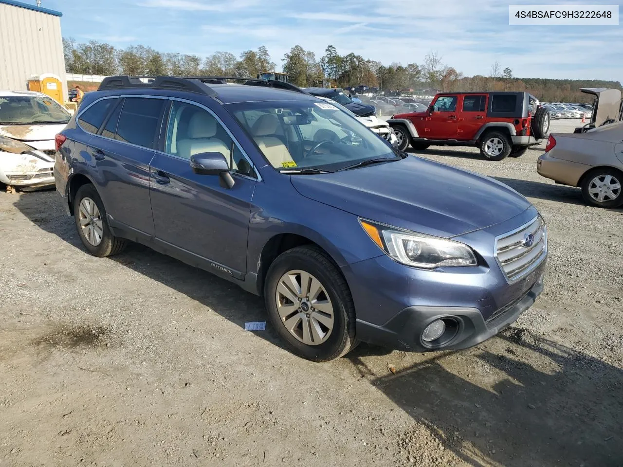 2017 Subaru Outback 2.5I Premium VIN: 4S4BSAFC9H3222648 Lot: 80158834