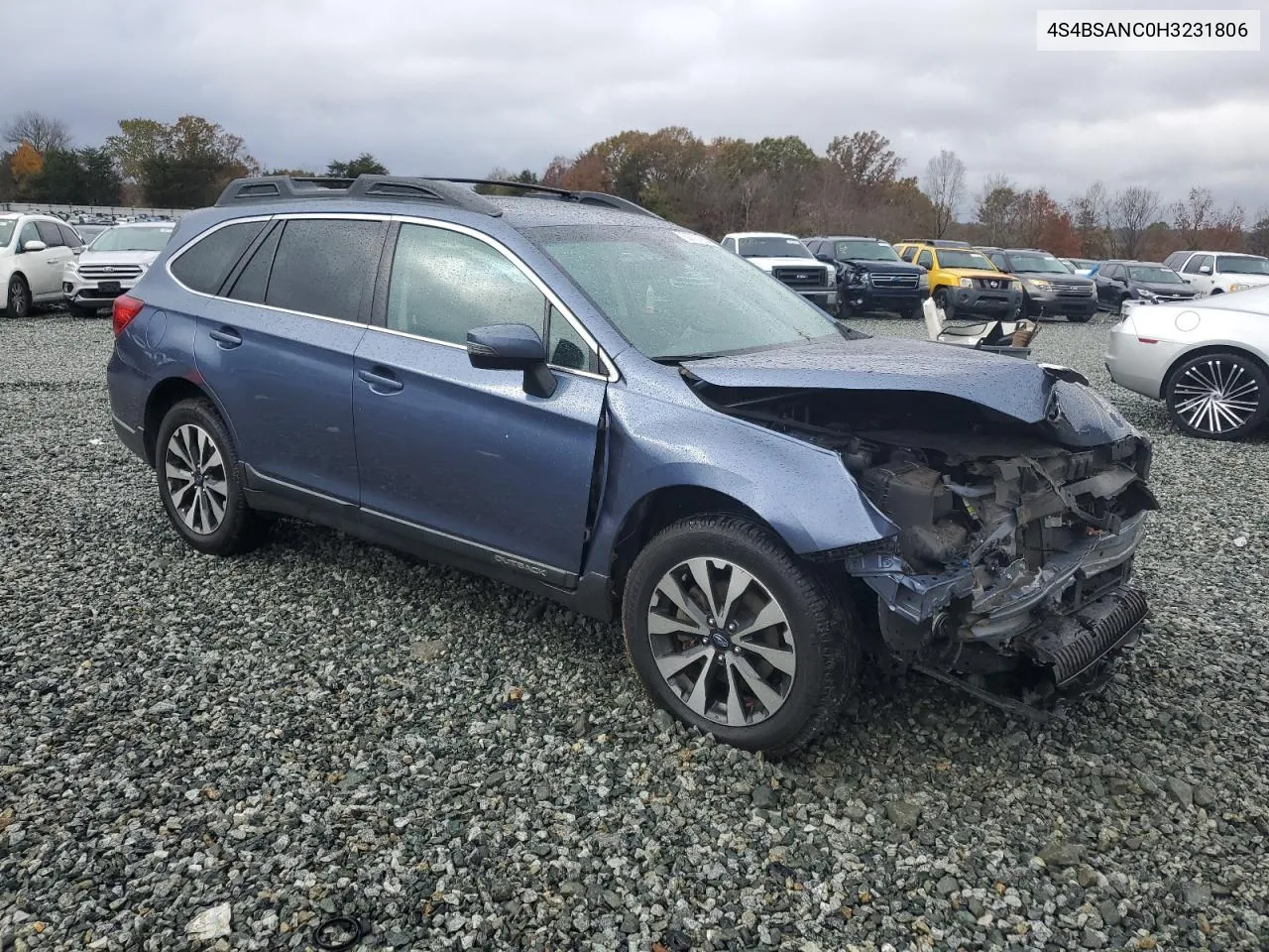 2017 Subaru Outback 2.5I Limited VIN: 4S4BSANC0H3231806 Lot: 80707284