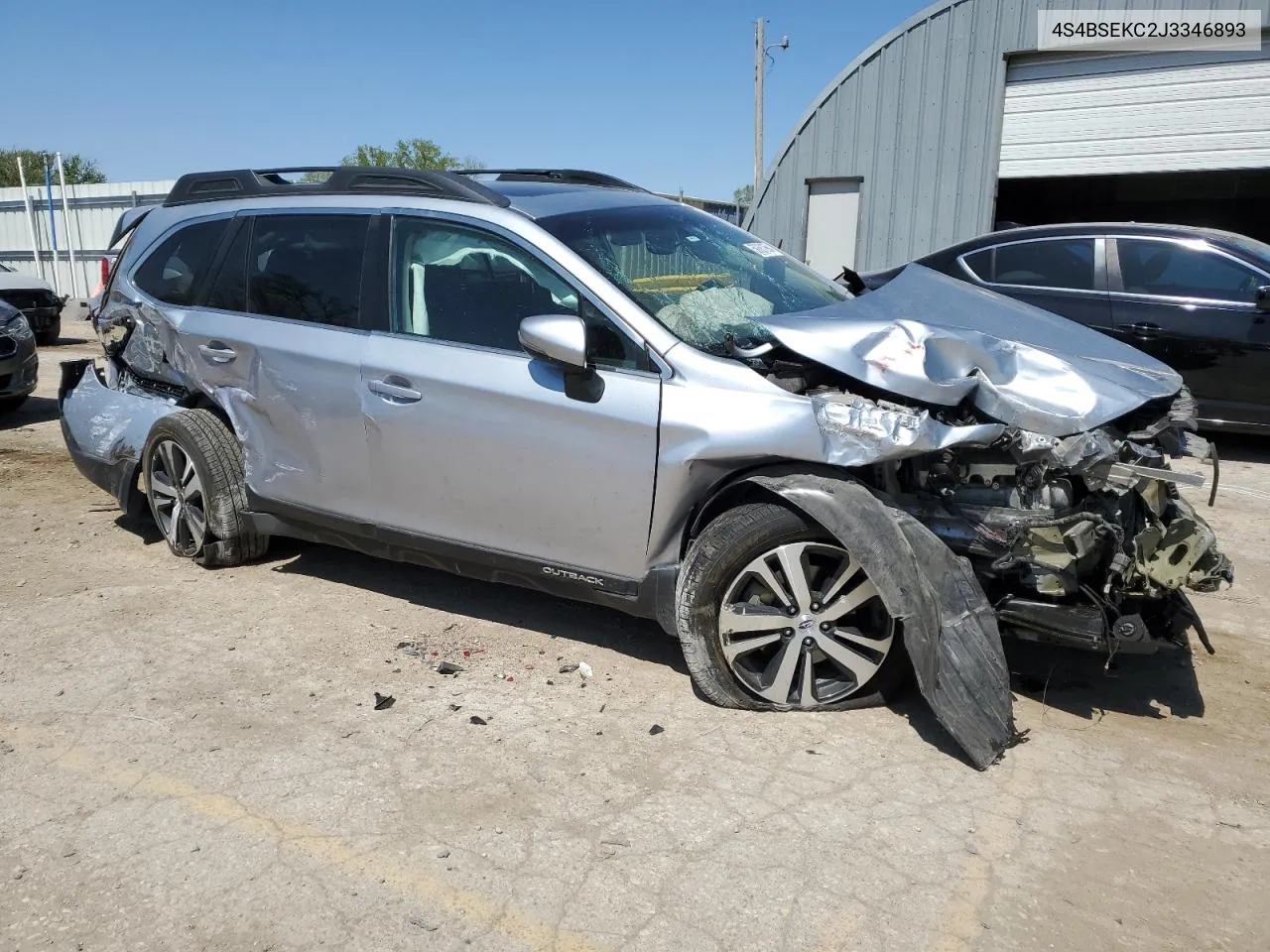 2018 Subaru Outback 3.6R Limited VIN: 4S4BSEKC2J3346893 Lot: 50881964