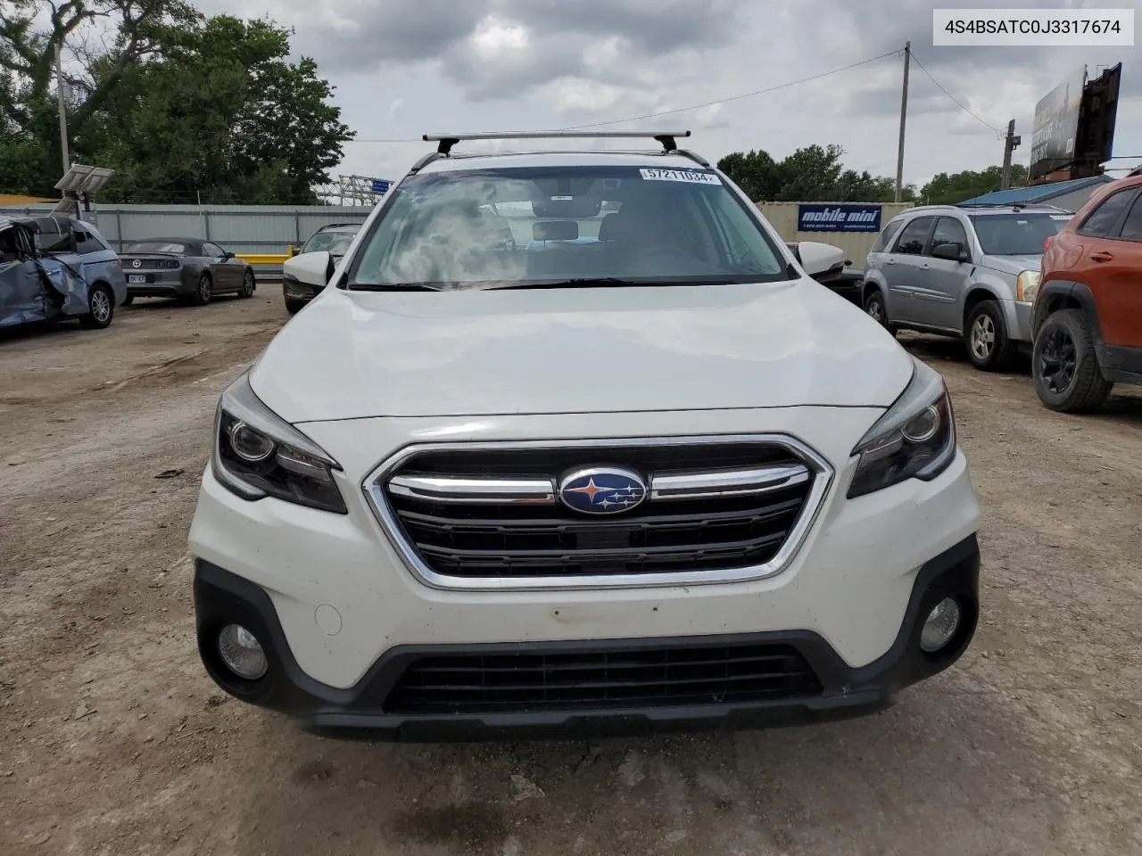 2018 Subaru Outback Touring VIN: 4S4BSATC0J3317674 Lot: 57211034