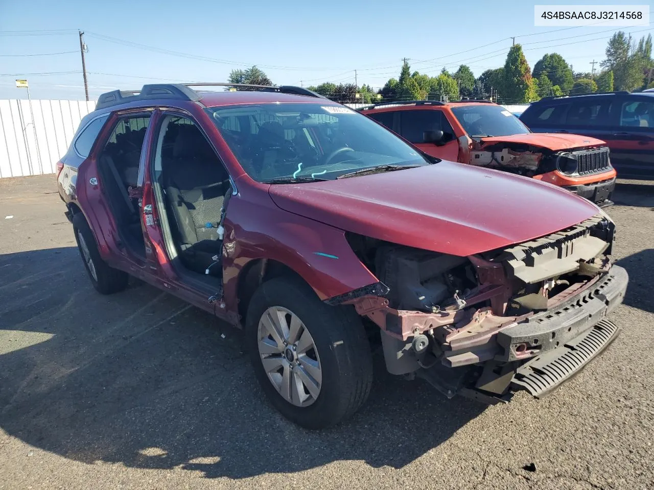 2018 Subaru Outback 2.5I VIN: 4S4BSAAC8J3214568 Lot: 70860794