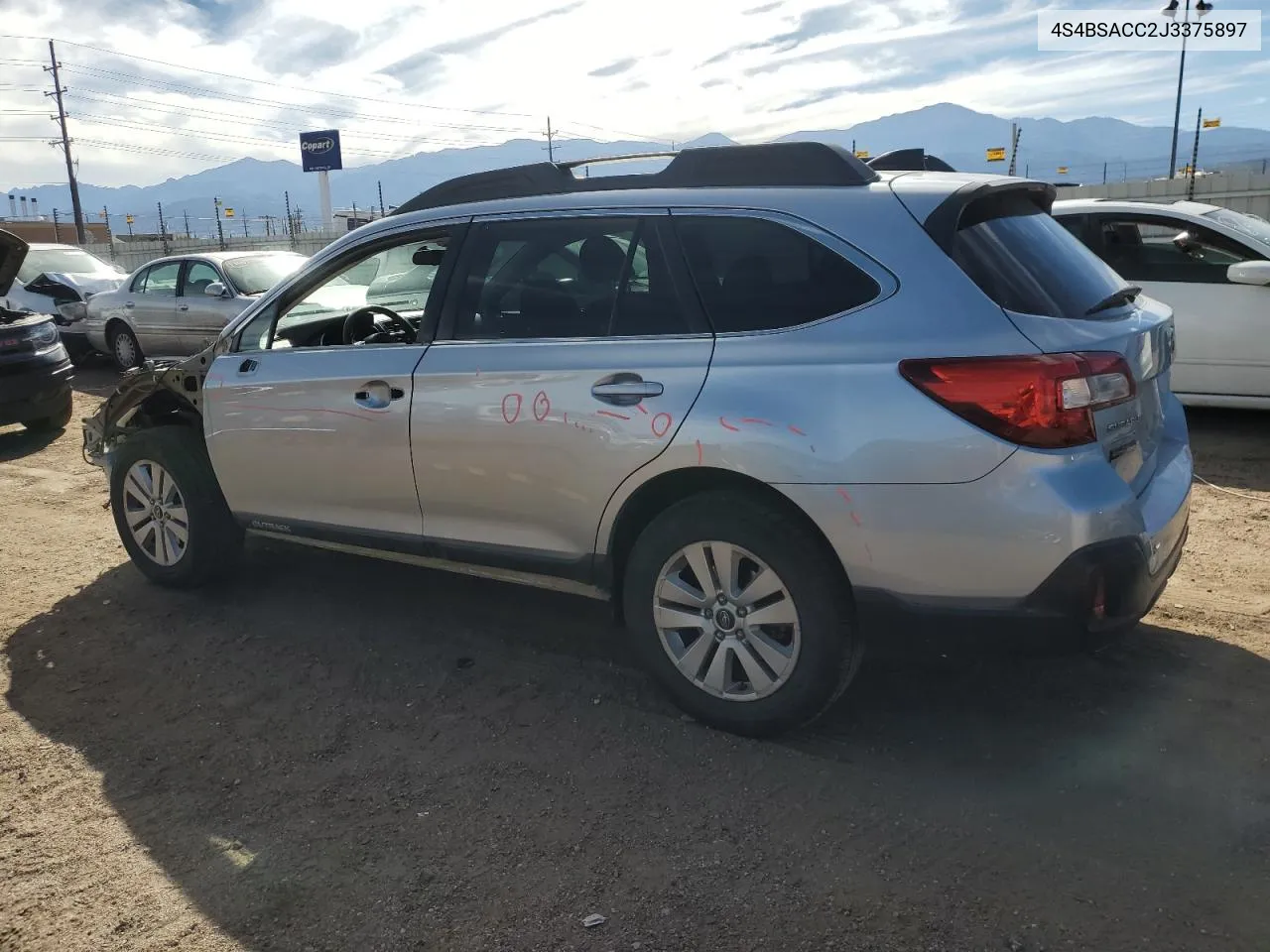 2018 Subaru Outback 2.5I Premium VIN: 4S4BSACC2J3375897 Lot: 72453124