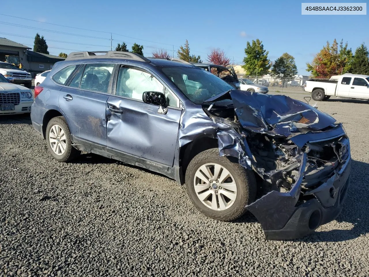 2018 Subaru Outback 2.5I VIN: 4S4BSAAC4J3362300 Lot: 73005814