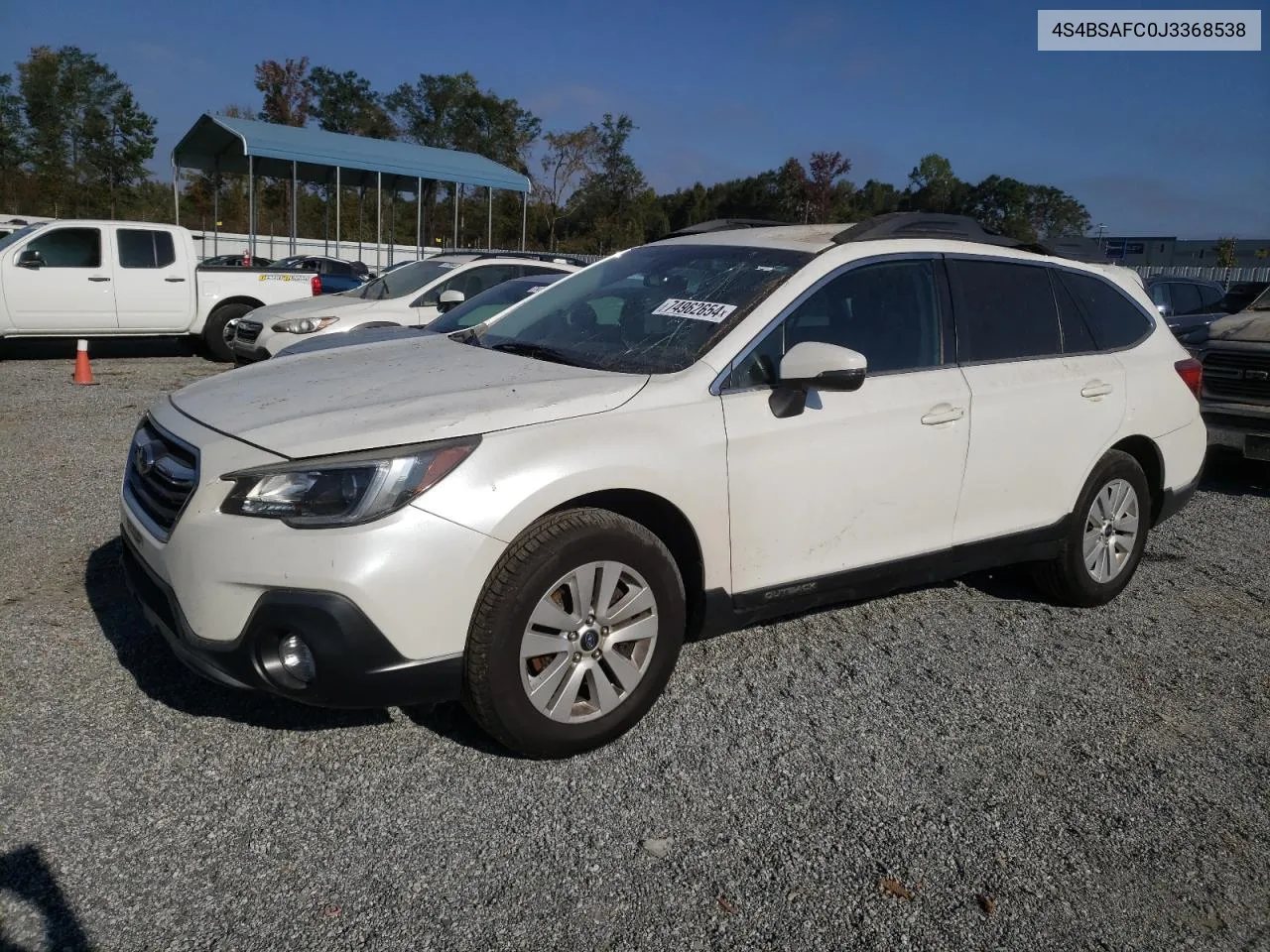 2018 Subaru Outback 2.5I Premium VIN: 4S4BSAFC0J3368538 Lot: 74962654