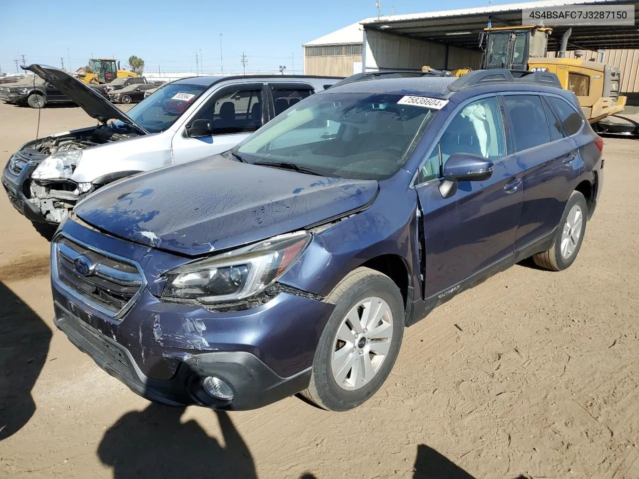 2018 Subaru Outback 2.5I Premium VIN: 4S4BSAFC7J3287150 Lot: 75838604