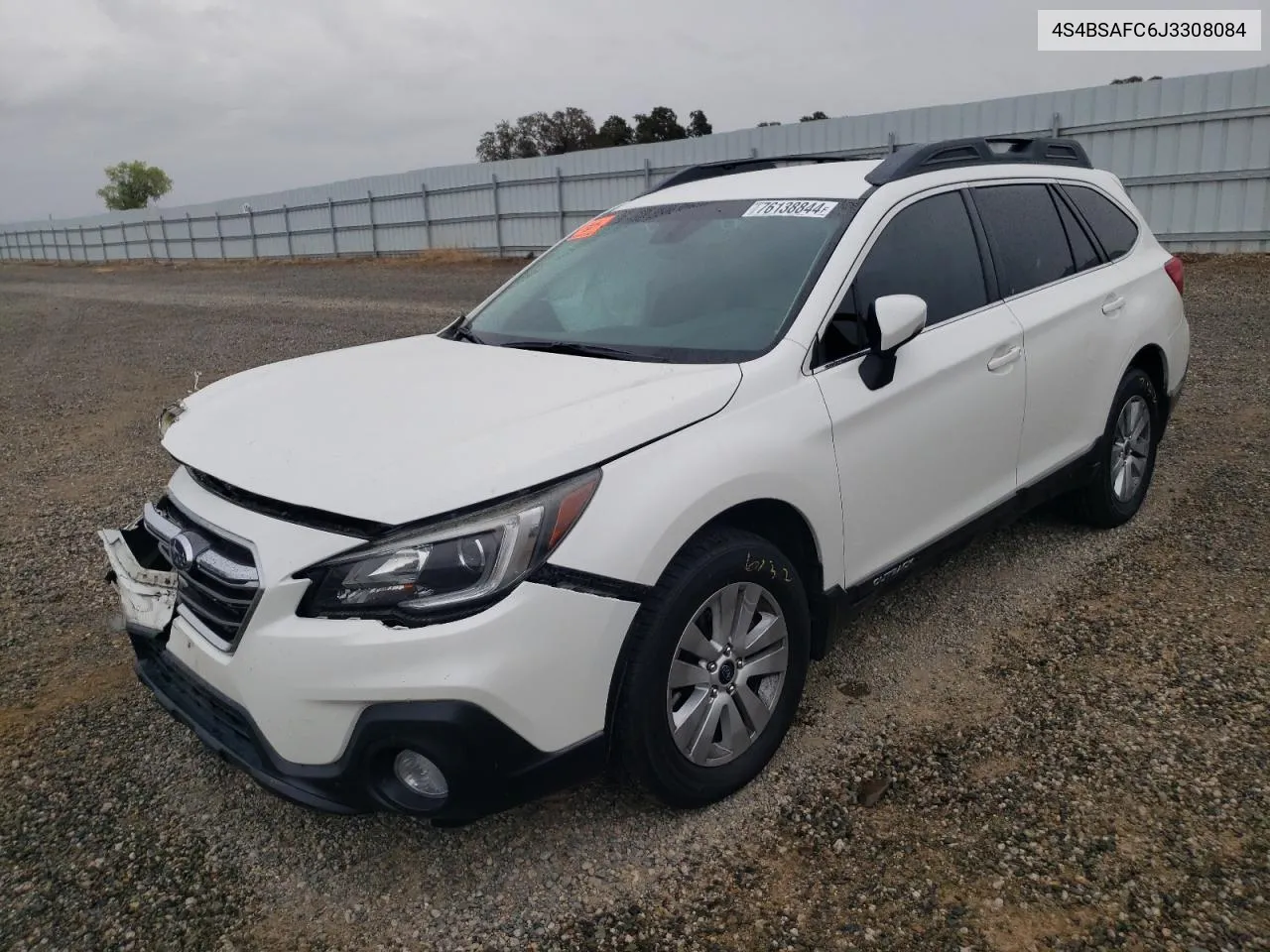 2018 Subaru Outback 2.5I Premium VIN: 4S4BSAFC6J3308084 Lot: 76138844