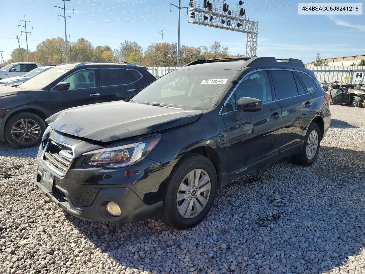 2018 Subaru Outback 2.5I Premium VIN: 4S4BSACC6J3241216 Lot: 76718044