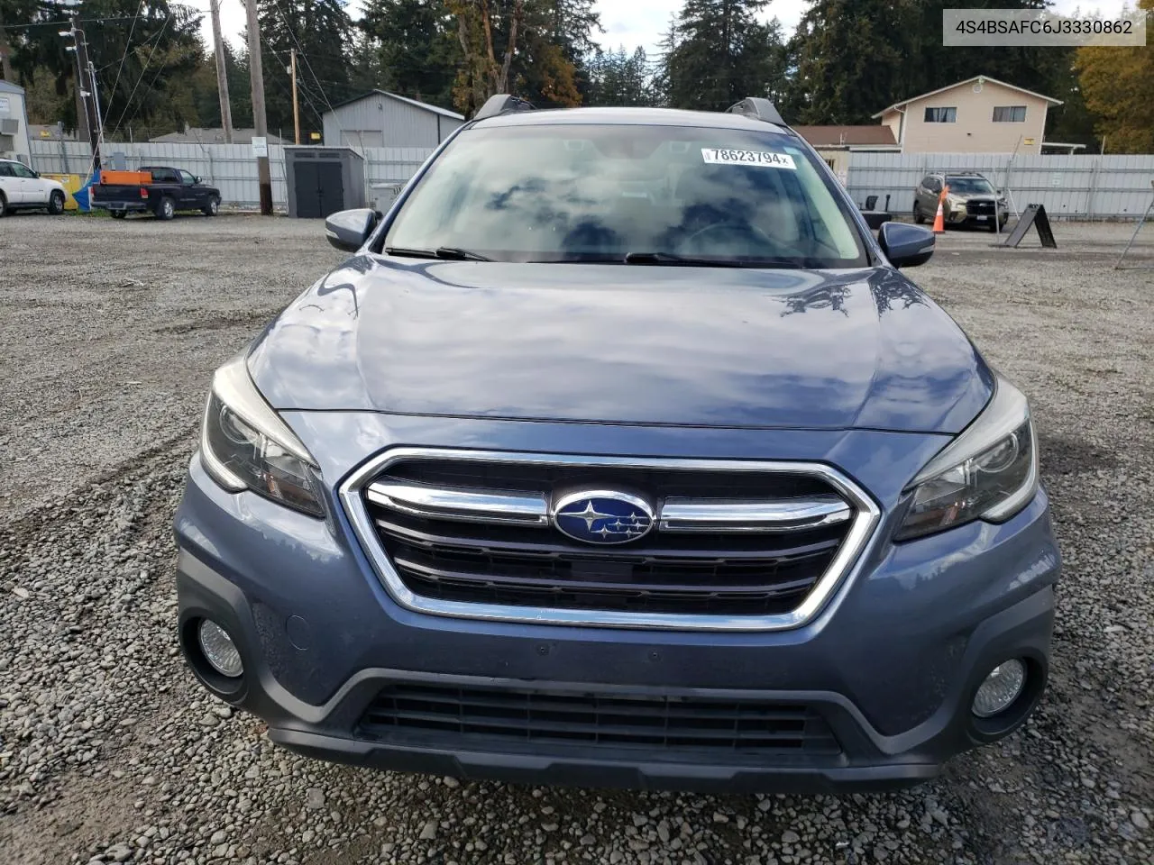 2018 Subaru Outback 2.5I Premium VIN: 4S4BSAFC6J3330862 Lot: 78623794