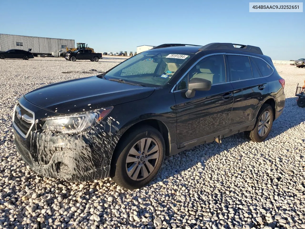 2018 Subaru Outback 2.5I VIN: 4S4BSAAC9J3252651 Lot: 79191284