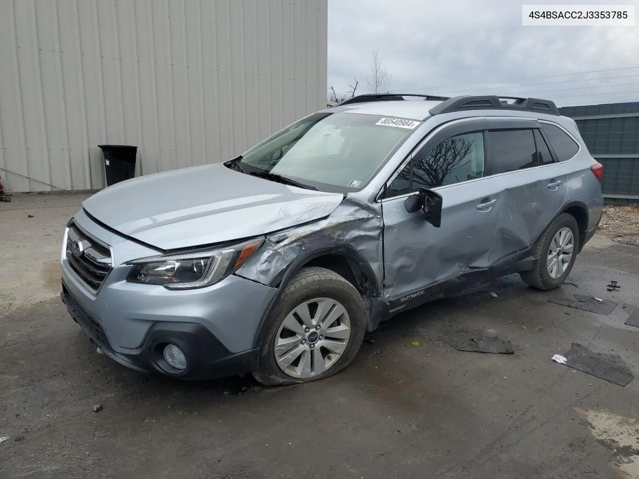 2018 Subaru Outback 2.5I Premium VIN: 4S4BSACC2J3353785 Lot: 80540984