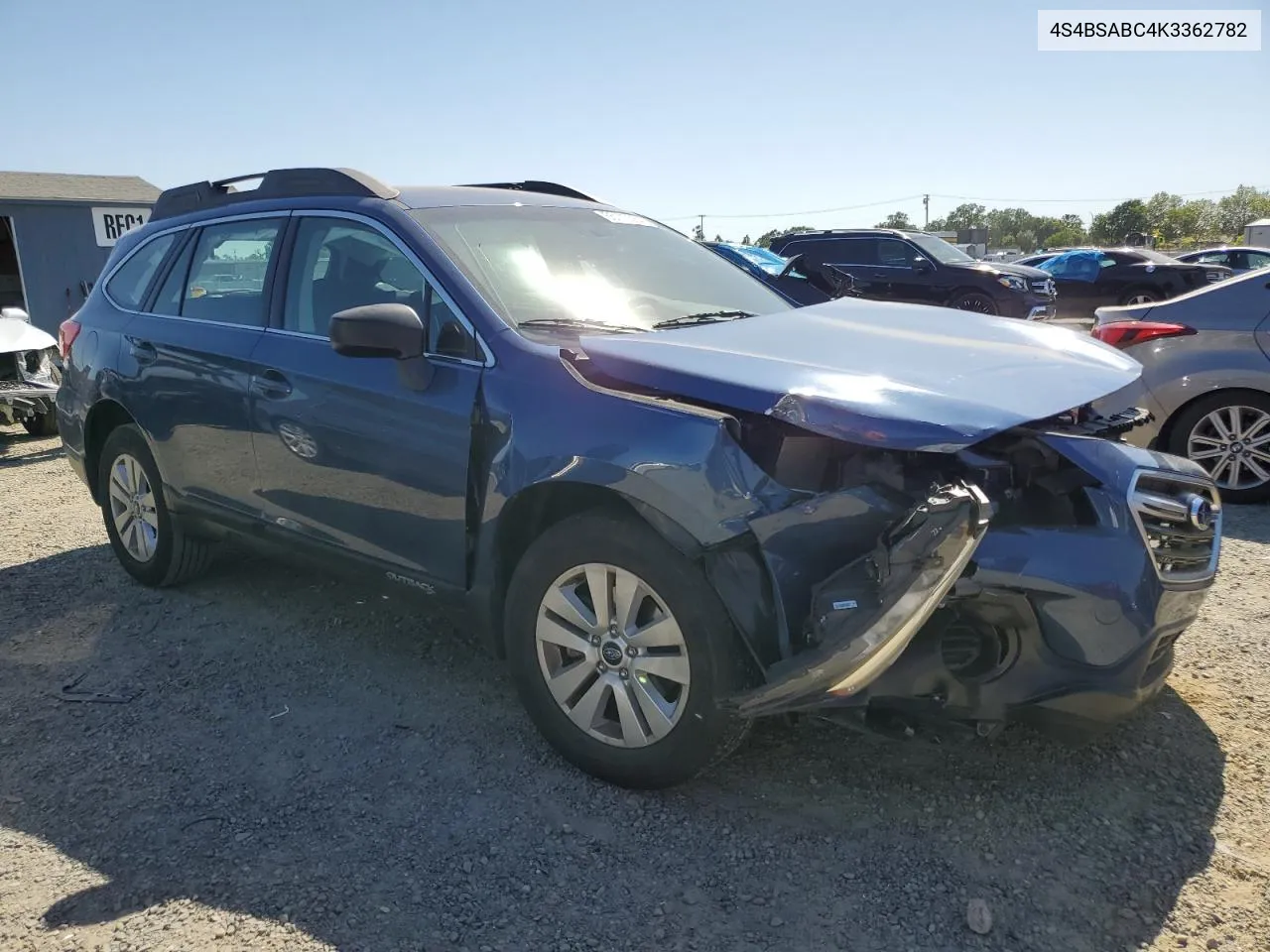 2019 Subaru Outback 2.5I VIN: 4S4BSABC4K3362782 Lot: 55170084