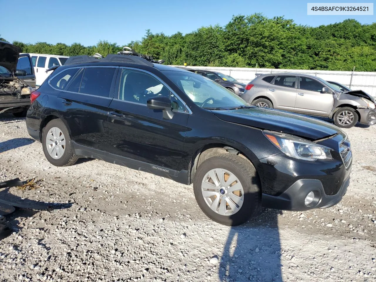 2019 Subaru Outback 2.5I Premium VIN: 4S4BSAFC9K3264521 Lot: 56821904