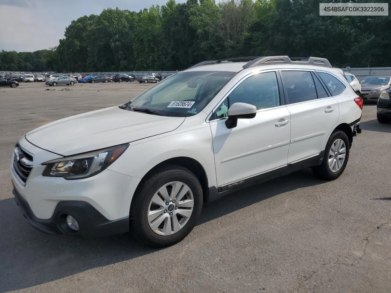 2019 Subaru Outback 2.5I Premium VIN: 4S4BSAFC0K3322306 Lot: 61628574