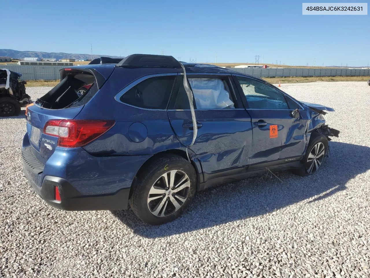 2019 Subaru Outback 2.5I Limited VIN: 4S4BSAJC6K3242631 Lot: 67415634