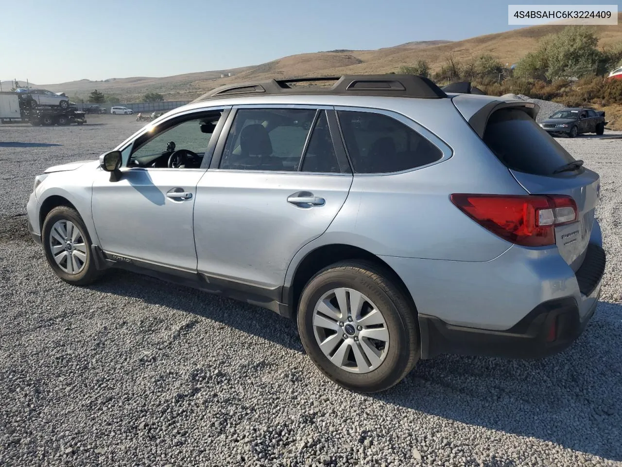 2019 Subaru Outback 2.5I Premium VIN: 4S4BSAHC6K3224409 Lot: 70139644