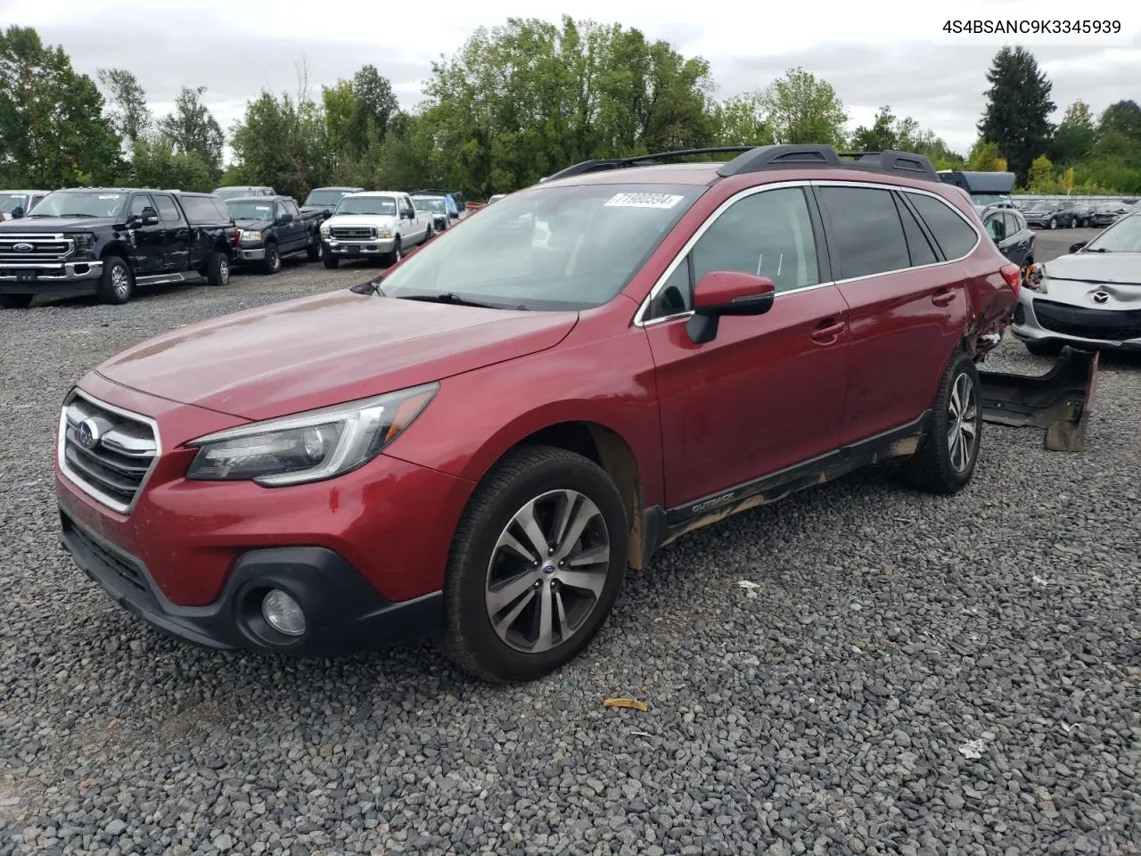 2019 Subaru Outback 2.5I Limited VIN: 4S4BSANC9K3345939 Lot: 71980594