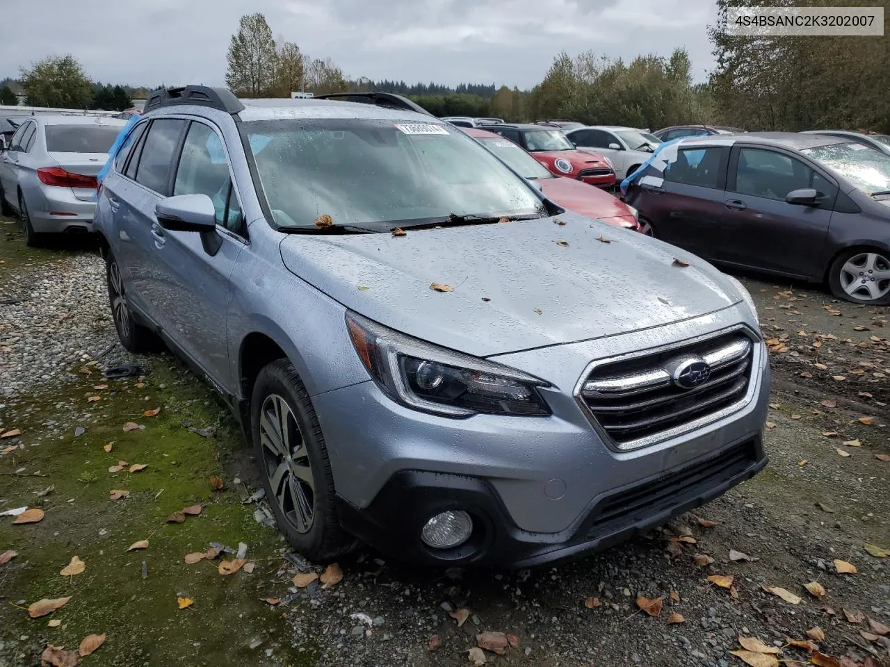 2019 Subaru Outback 2.5I Limited VIN: 4S4BSANC2K3202007 Lot: 73689074