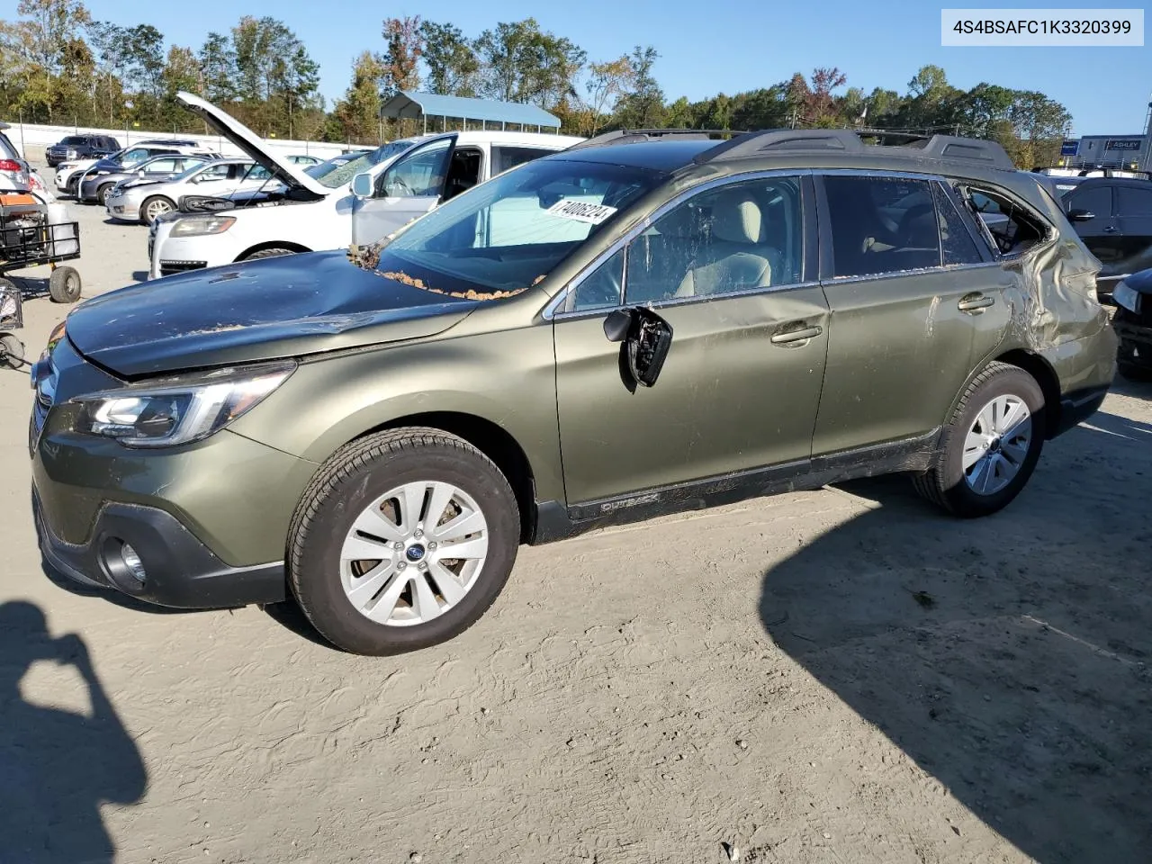 2019 Subaru Outback 2.5I Premium VIN: 4S4BSAFC1K3320399 Lot: 74006224