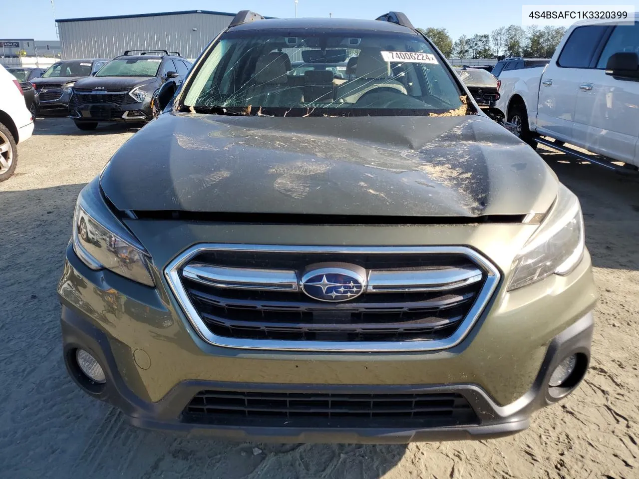 2019 Subaru Outback 2.5I Premium VIN: 4S4BSAFC1K3320399 Lot: 74006224