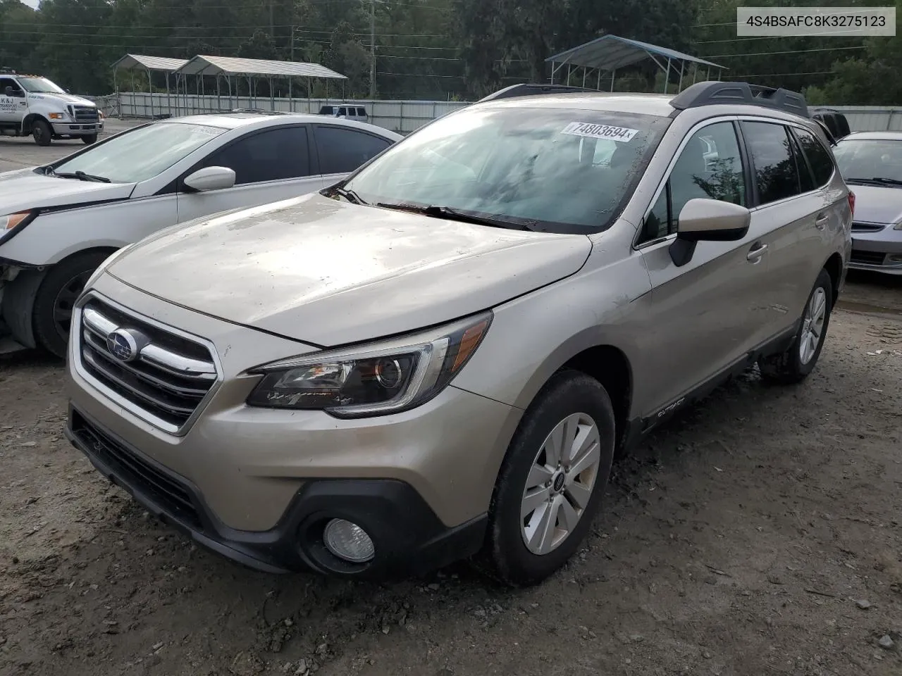 2019 Subaru Outback 2.5I Premium VIN: 4S4BSAFC8K3275123 Lot: 74803694