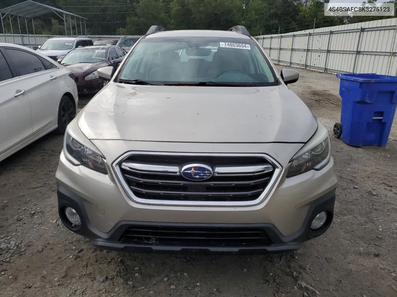 2019 Subaru Outback 2.5I Premium VIN: 4S4BSAFC8K3275123 Lot: 74803694