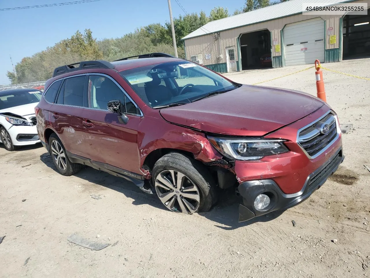 2019 Subaru Outback 2.5I Limited VIN: 4S4BSANC0K3255255 Lot: 74991114