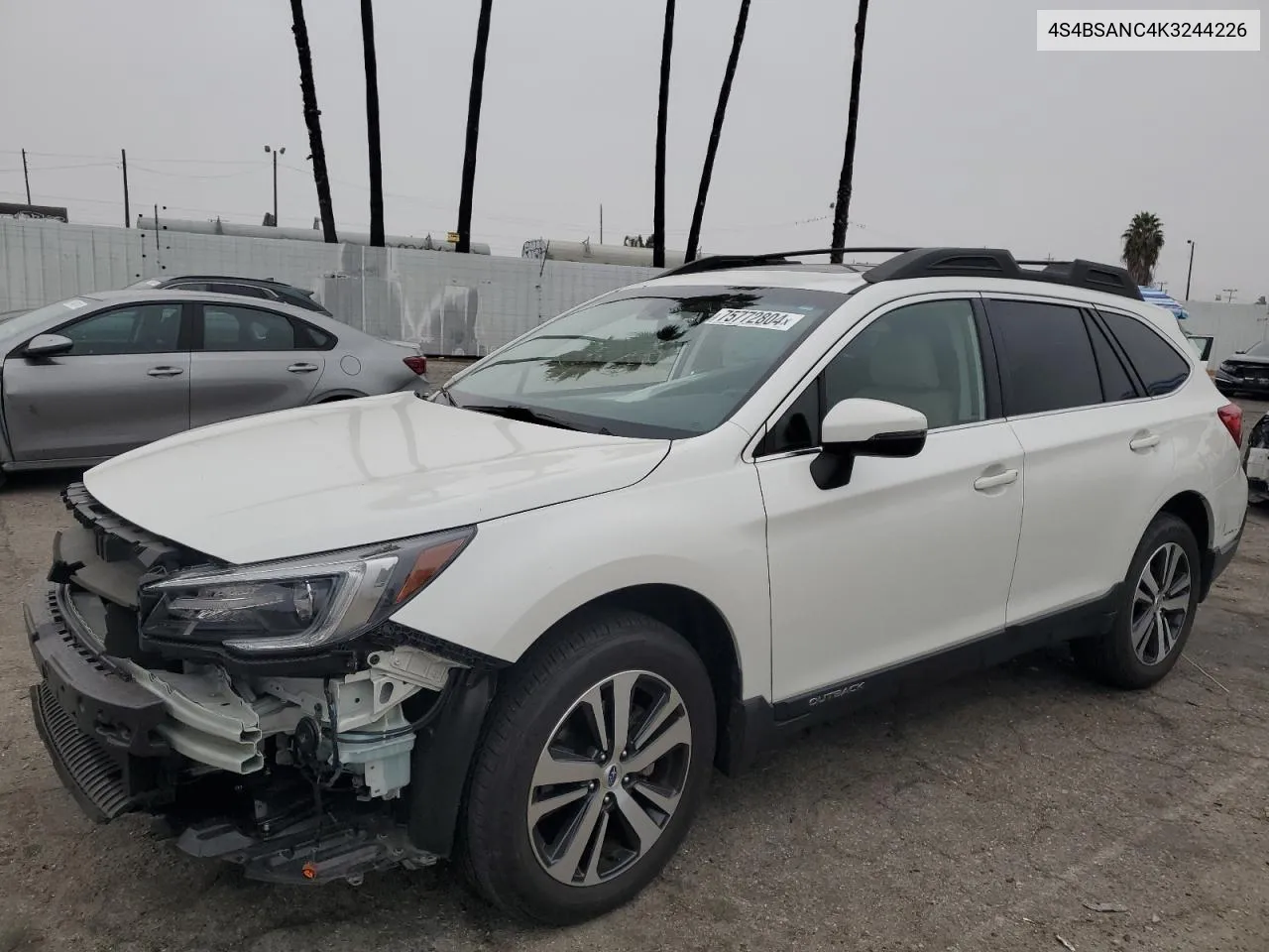 2019 Subaru Outback 2.5I Limited VIN: 4S4BSANC4K3244226 Lot: 75772804