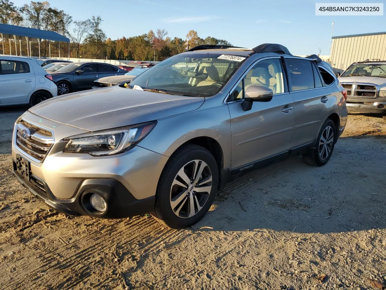 2019 Subaru Outback 2.5I Limited VIN: 4S4BSANC7K3243250 Lot: 77276874