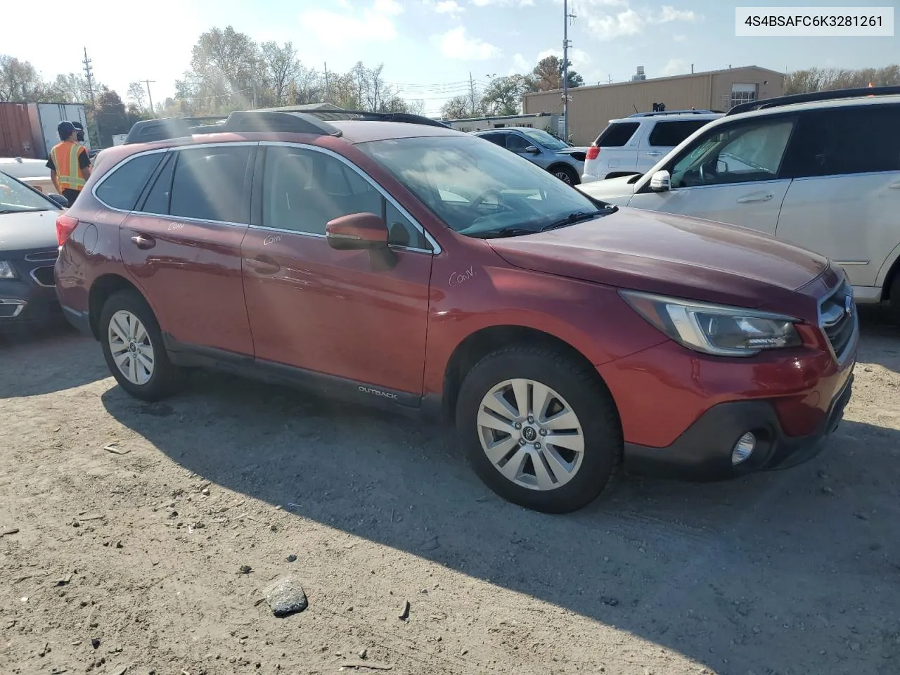 2019 Subaru Outback 2.5I Premium VIN: 4S4BSAFC6K3281261 Lot: 77555674