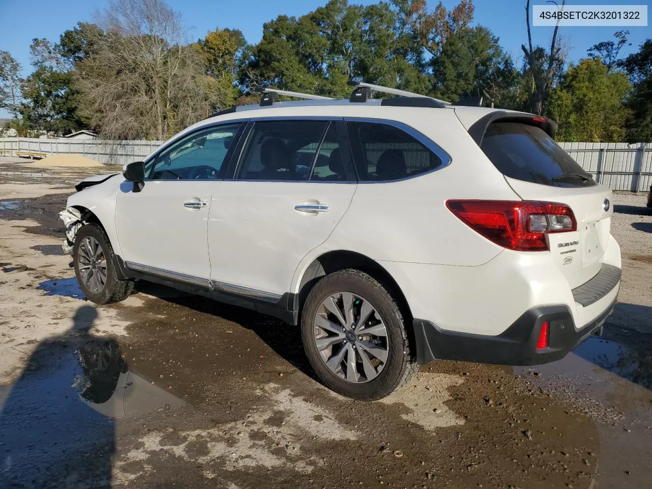 2019 Subaru Outback Touring VIN: 4S4BSETC2K3201322 Lot: 77828514