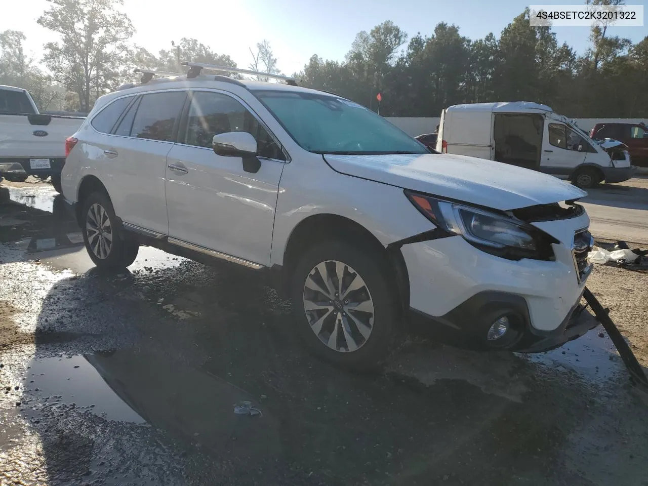 2019 Subaru Outback Touring VIN: 4S4BSETC2K3201322 Lot: 77828514