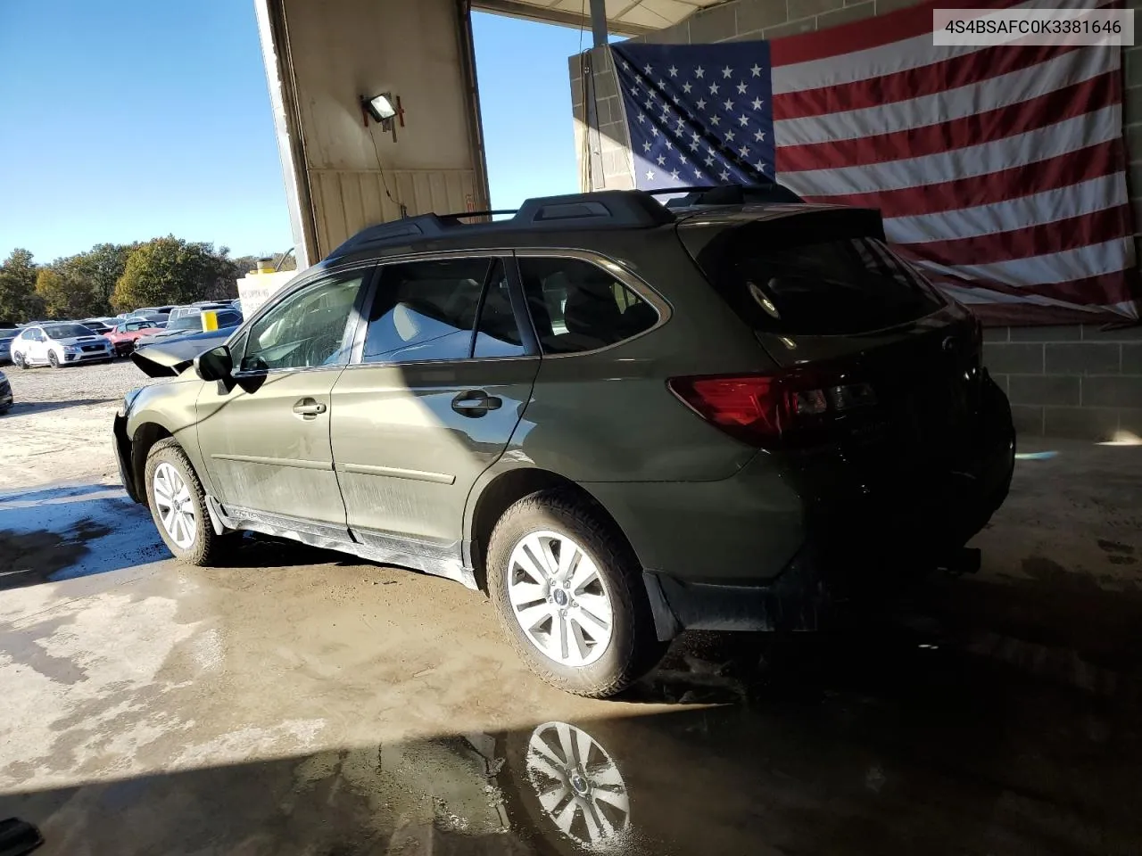 2019 Subaru Outback 2.5I Premium VIN: 4S4BSAFC0K3381646 Lot: 78713054