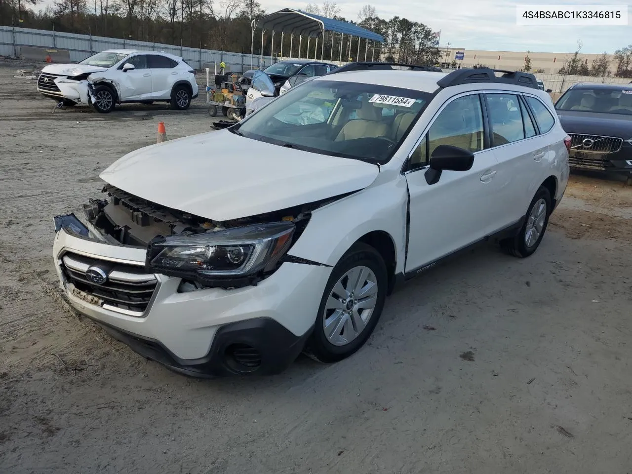 2019 Subaru Outback 2.5I VIN: 4S4BSABC1K3346815 Lot: 79811584