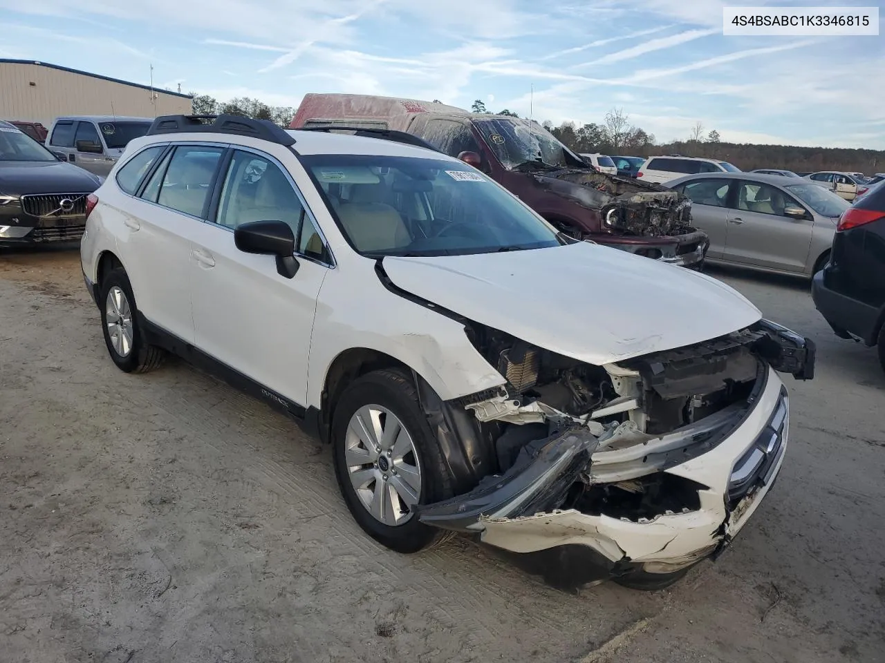 2019 Subaru Outback 2.5I VIN: 4S4BSABC1K3346815 Lot: 79811584