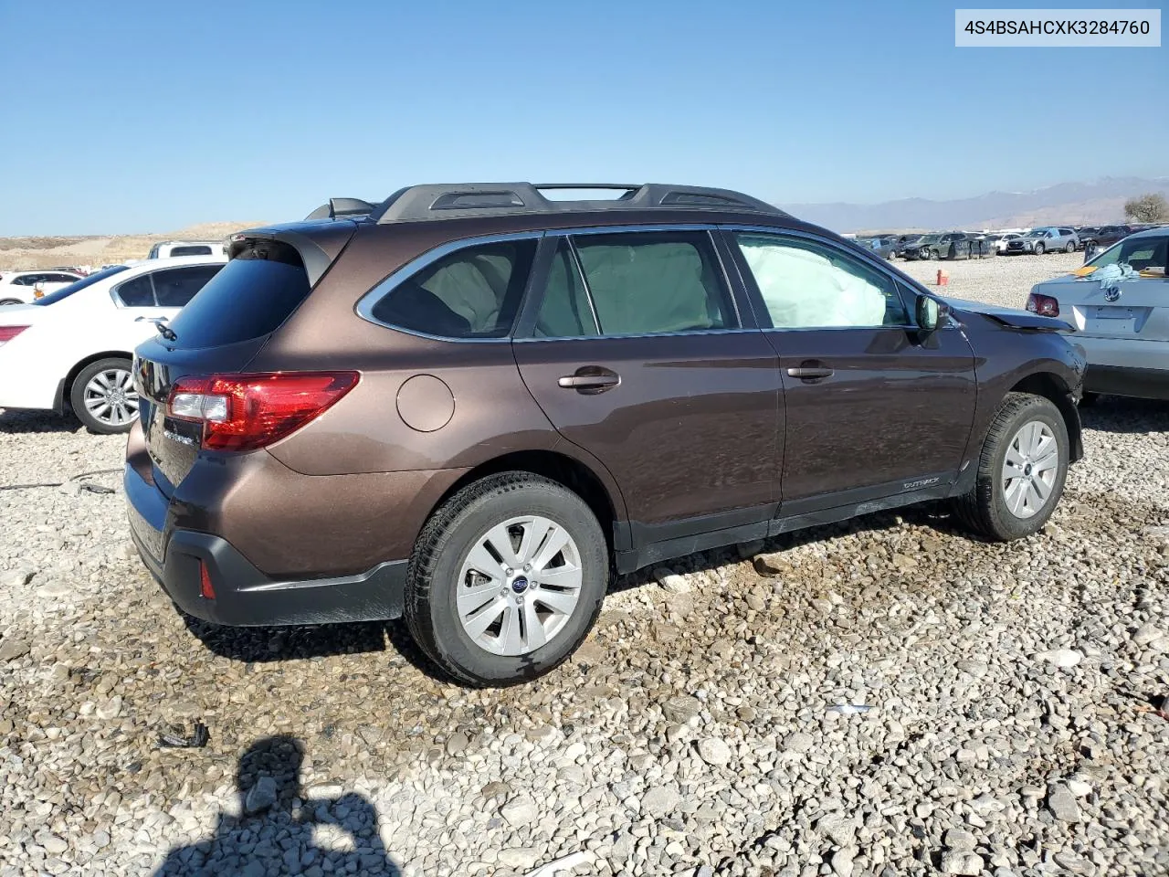 2019 Subaru Outback 2.5I Premium VIN: 4S4BSAHCXK3284760 Lot: 79941064