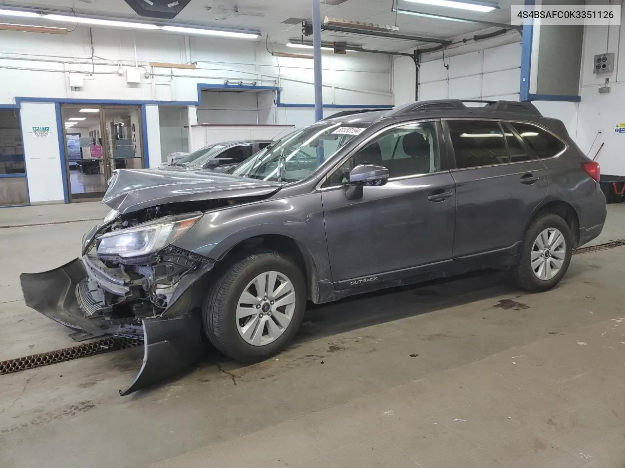 2019 Subaru Outback 2.5I Premium VIN: 4S4BSAFC0K3351126 Lot: 80553194