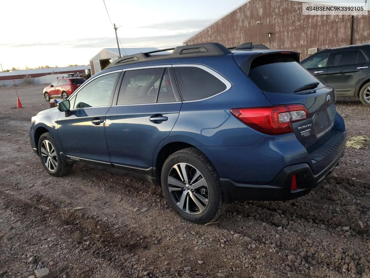 2019 Subaru Outback 3.6R Limited VIN: 4S4BSENC9K3392105 Lot: 81266834