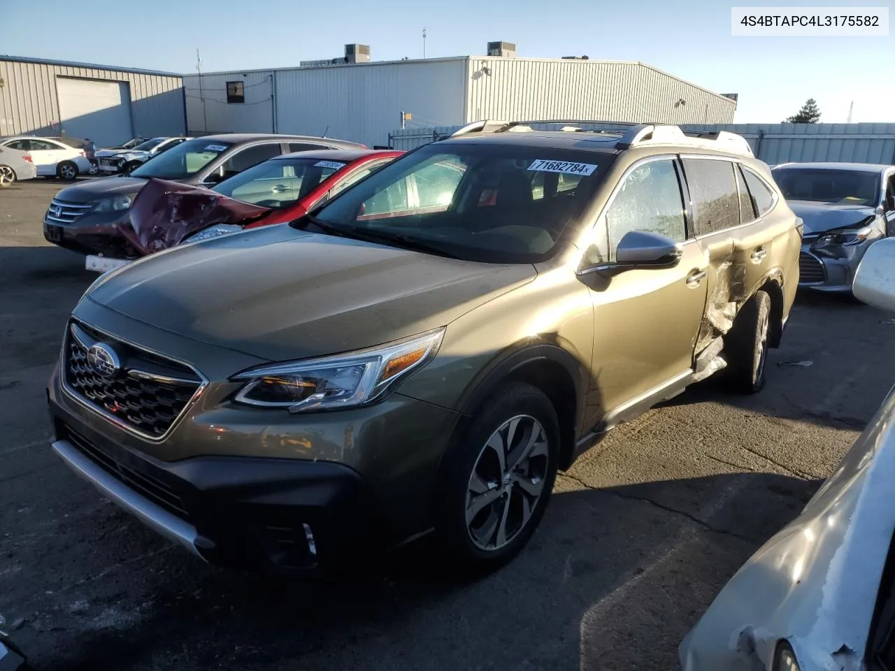 2020 Subaru Outback Touring VIN: 4S4BTAPC4L3175582 Lot: 71682784