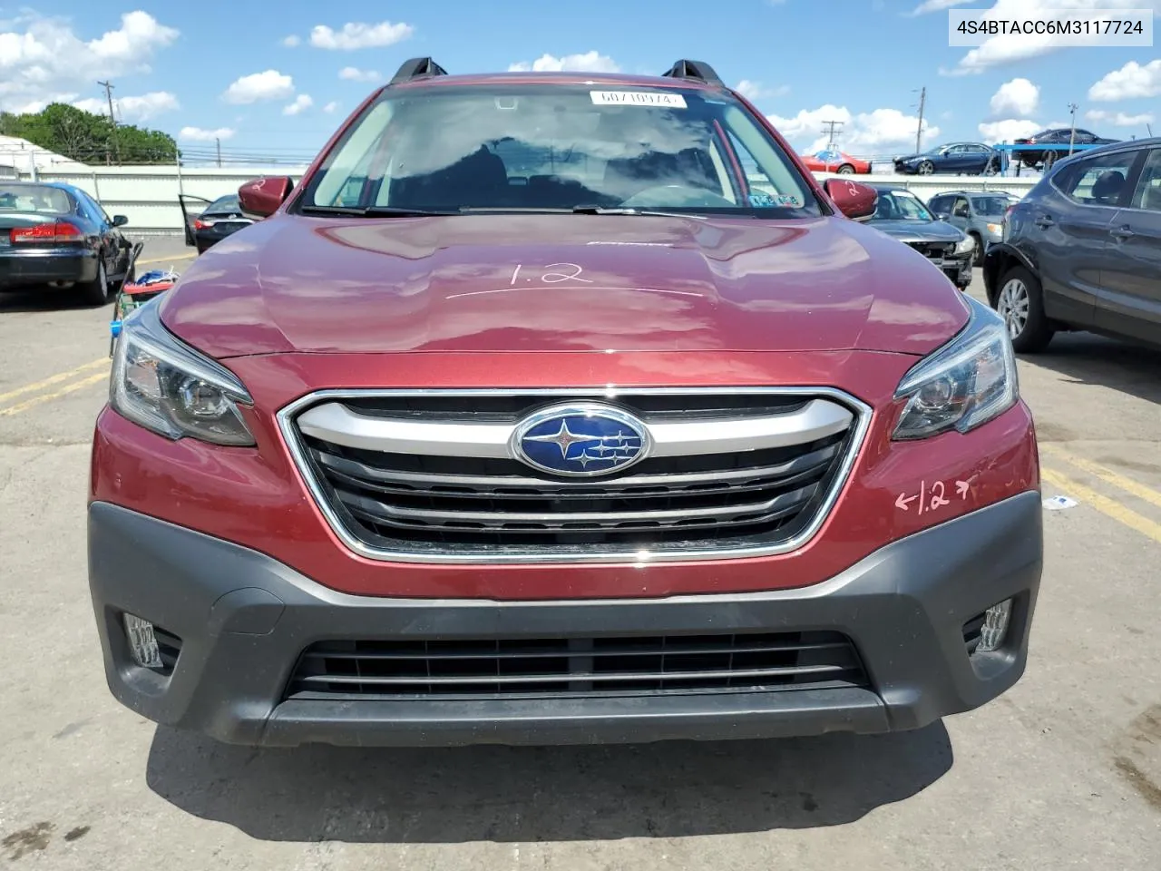 2021 Subaru Outback Premium VIN: 4S4BTACC6M3117724 Lot: 60710974