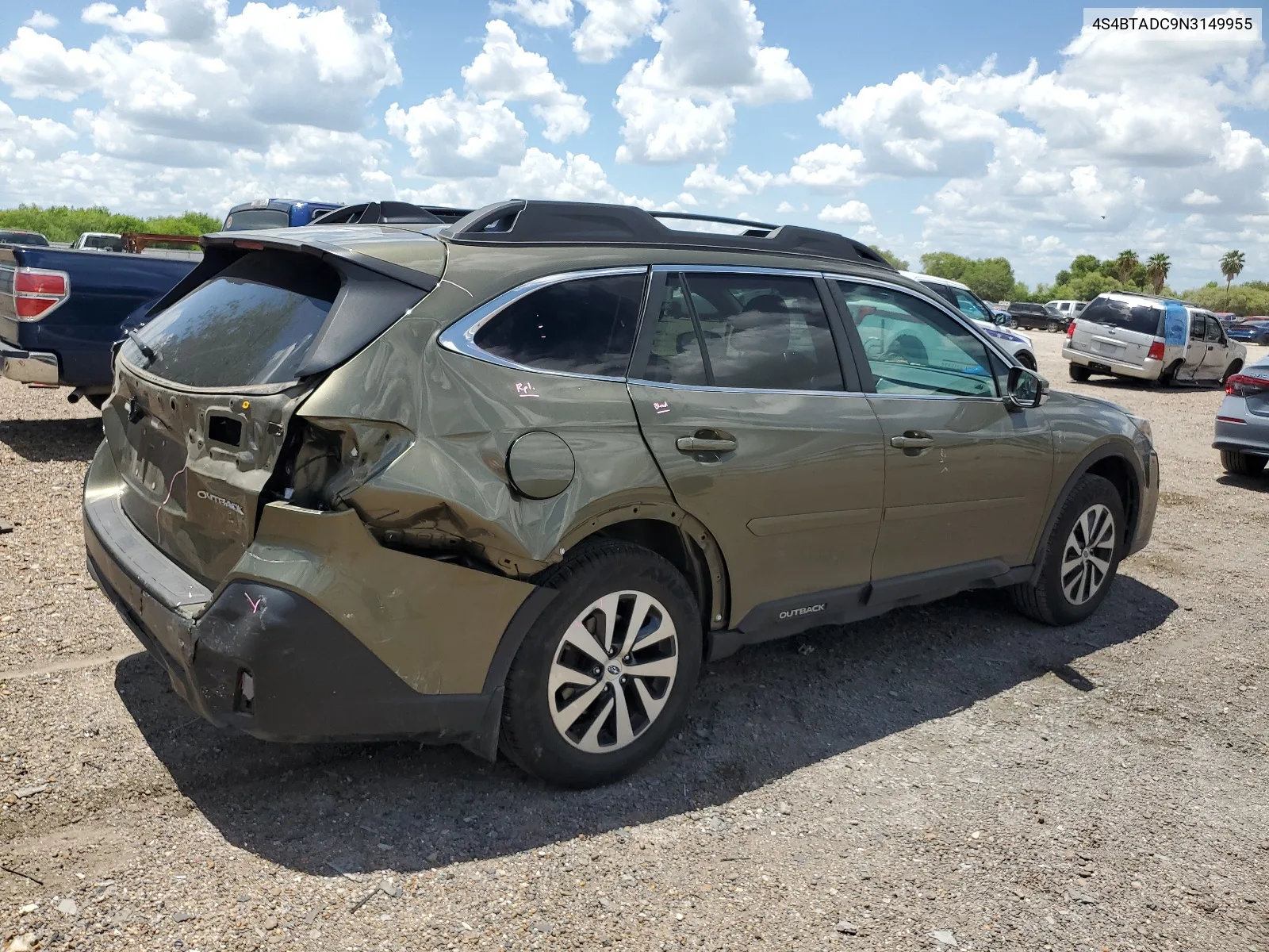 2022 Subaru Outback Premium VIN: 4S4BTADC9N3149955 Lot: 65783434