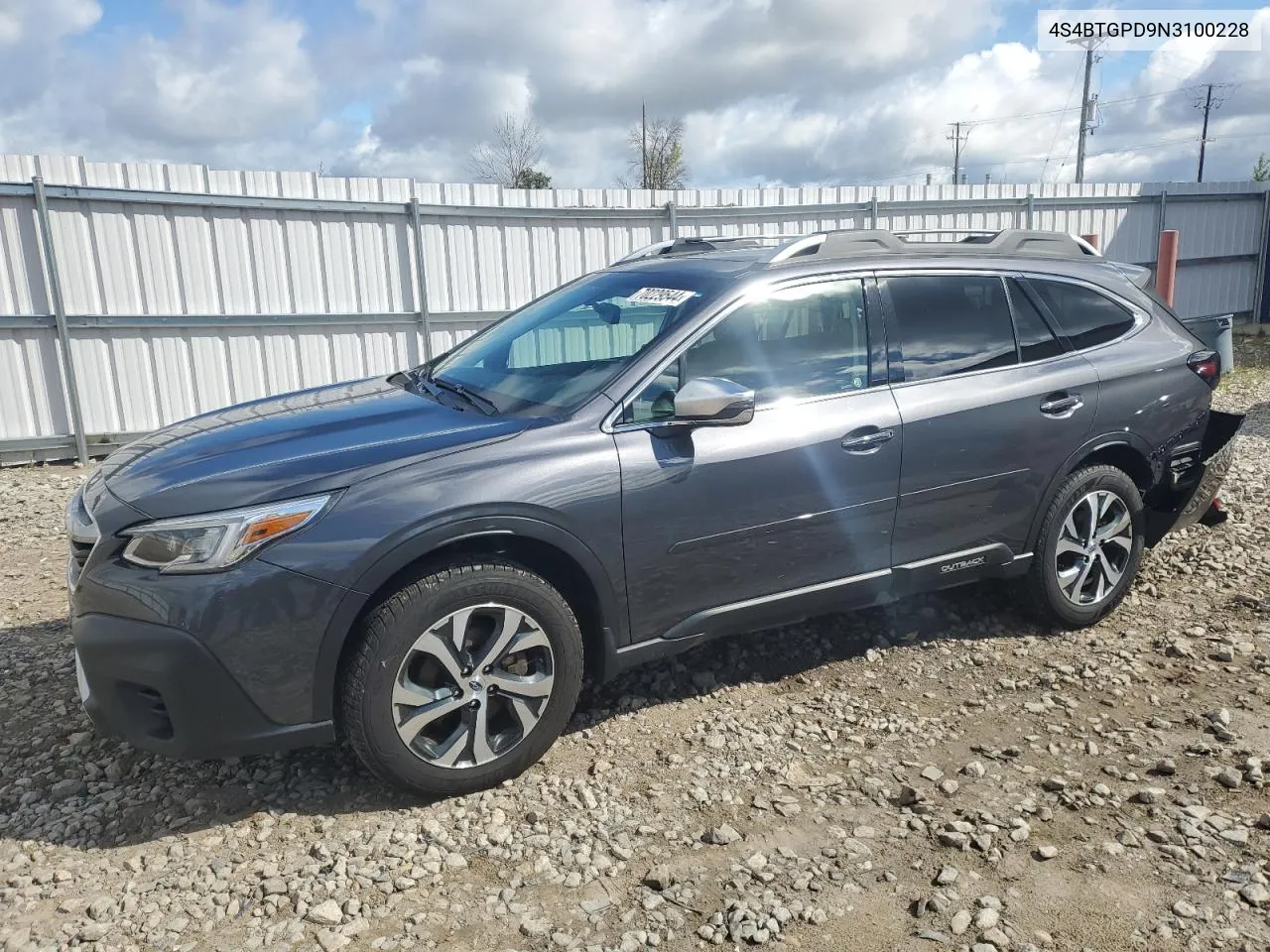 2022 Subaru Outback Touring VIN: 4S4BTGPD9N3100228 Lot: 70229544