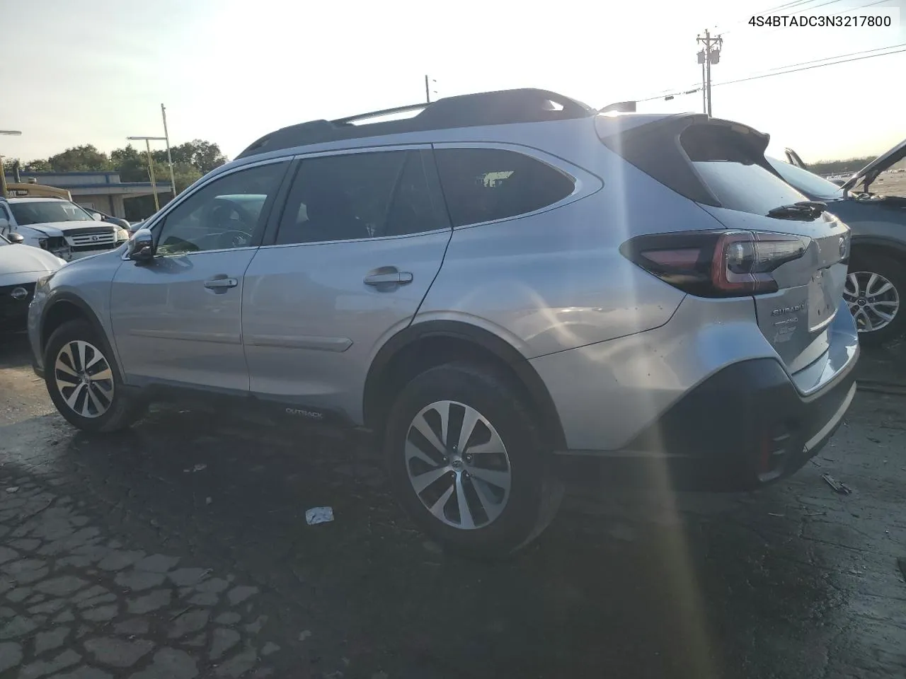 2022 Subaru Outback Premium VIN: 4S4BTADC3N3217800 Lot: 70693054