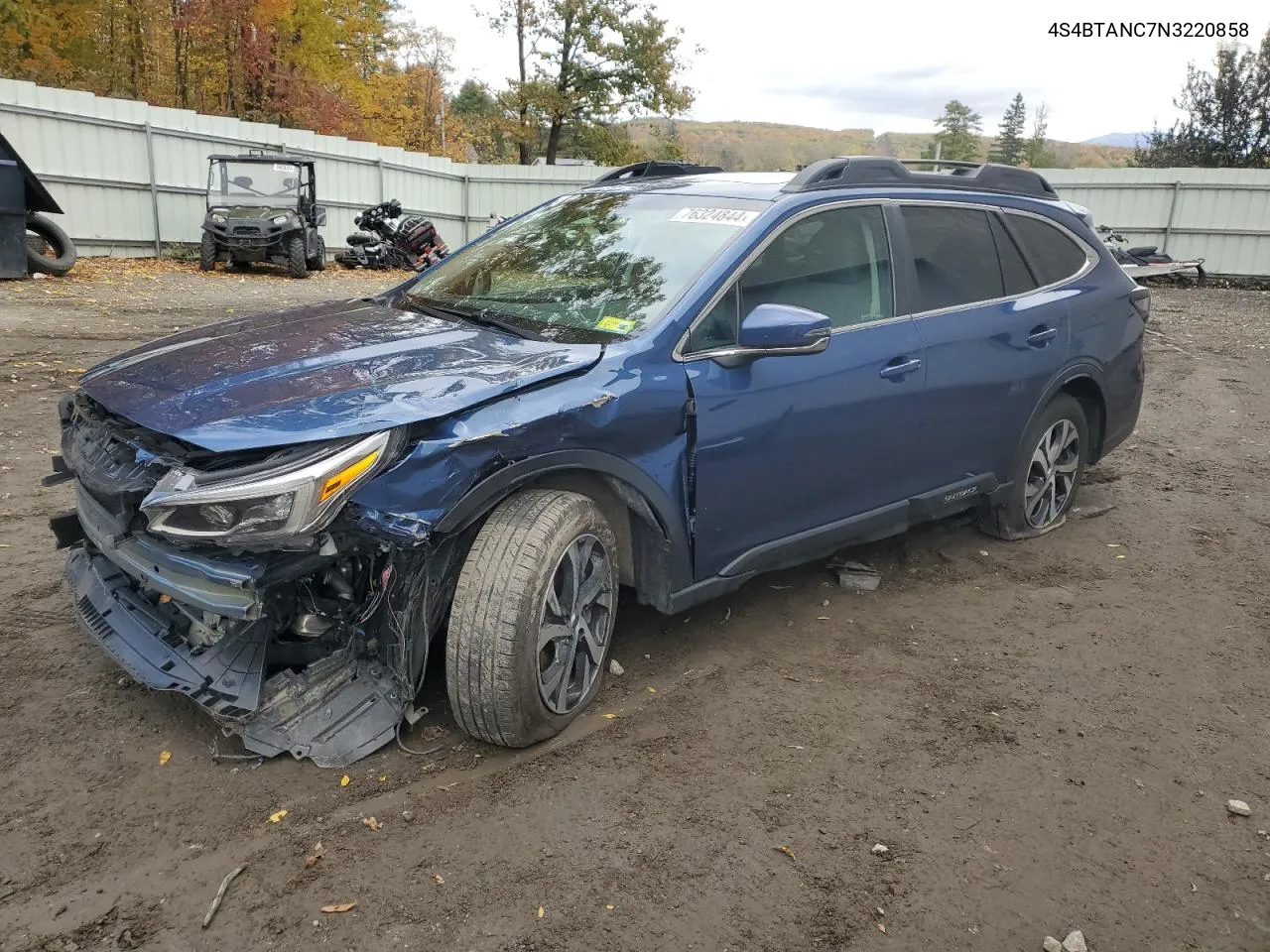 2022 Subaru Outback Limited VIN: 4S4BTANC7N3220858 Lot: 76324844