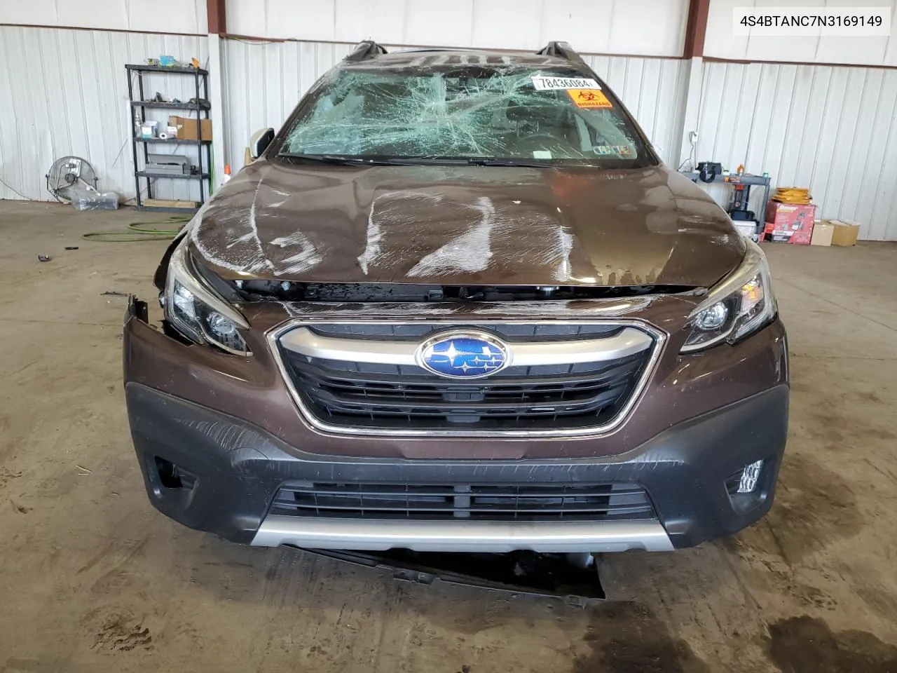 2022 Subaru Outback Limited VIN: 4S4BTANC7N3169149 Lot: 78436084