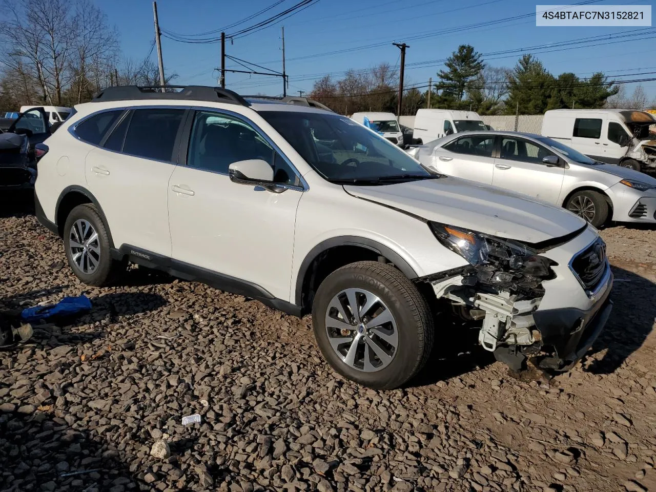 2022 Subaru Outback Premium VIN: 4S4BTAFC7N3152821 Lot: 80762734