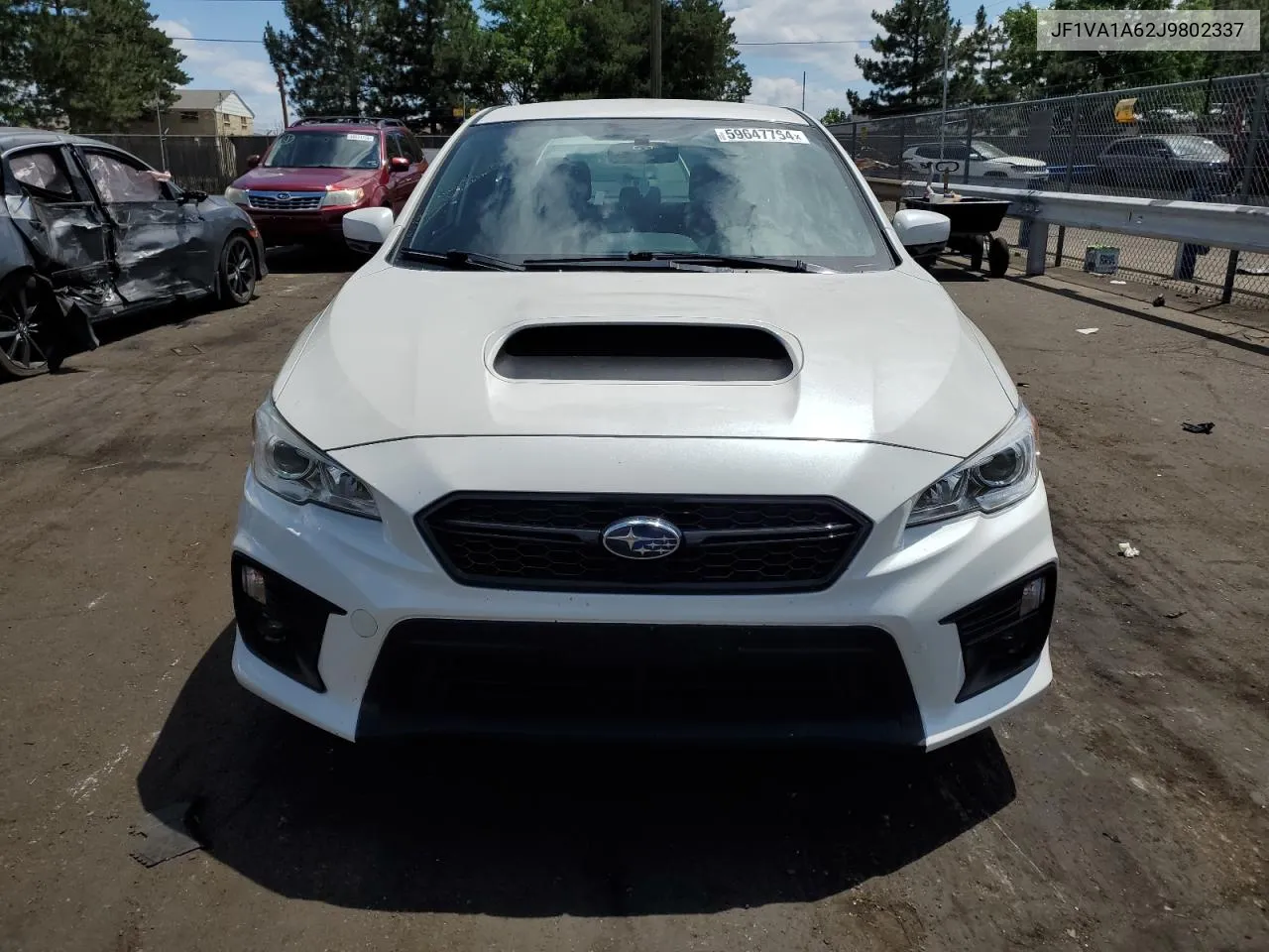 2018 Subaru Wrx VIN: JF1VA1A62J9802337 Lot: 59647764