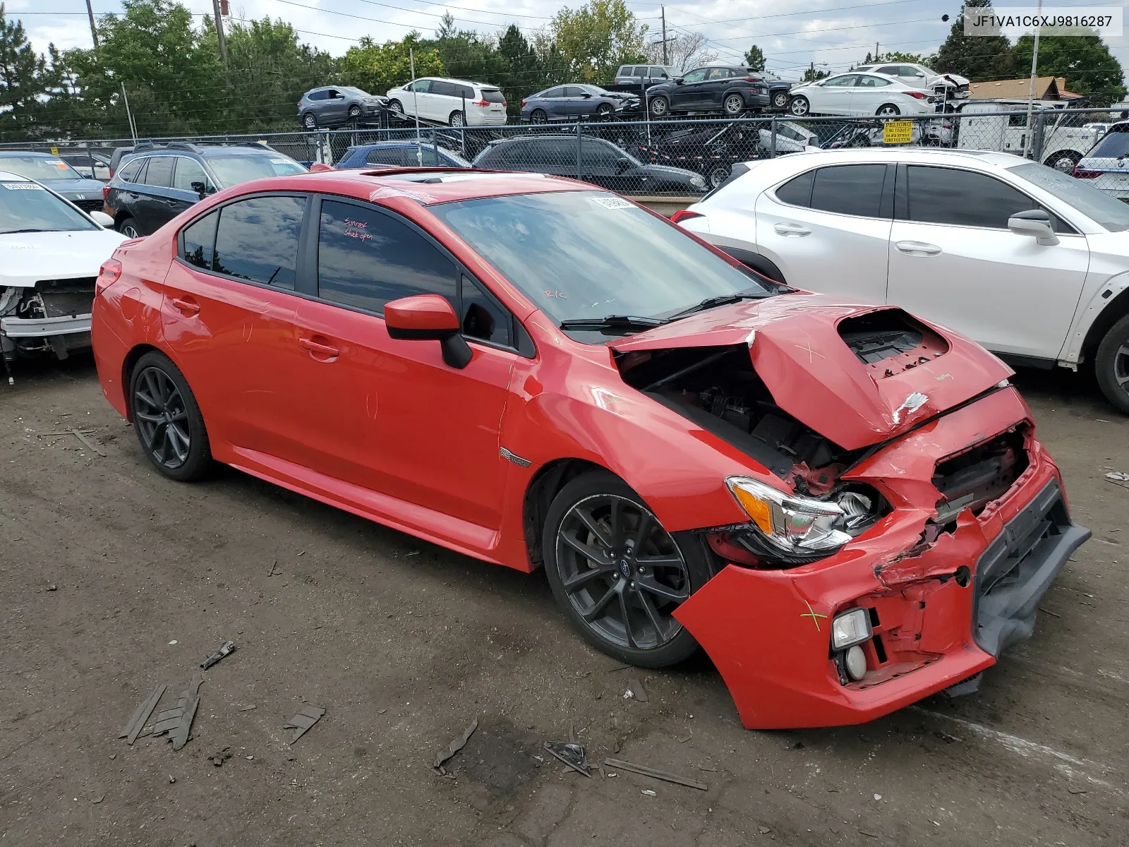 2018 Subaru Wrx Premium VIN: JF1VA1C6XJ9816287 Lot: 64094694